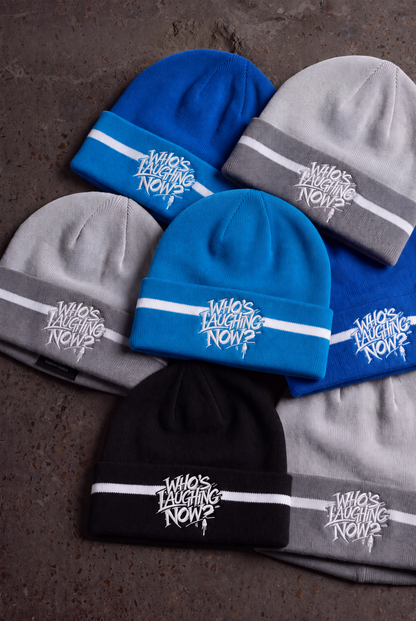 Who's Laughing Now? Blue Beanie